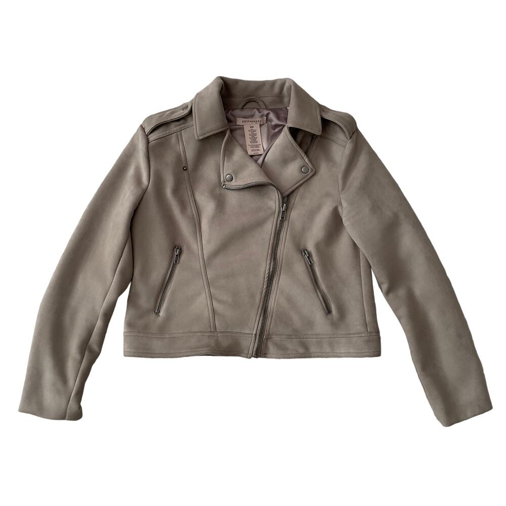 Philosophy‎ Faux Suede Moto Jacket Medium